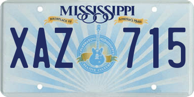 MS license plate XAZ715