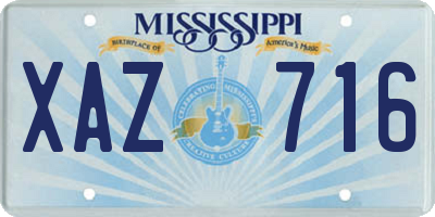 MS license plate XAZ716