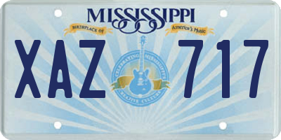 MS license plate XAZ717