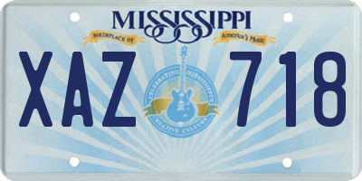 MS license plate XAZ718