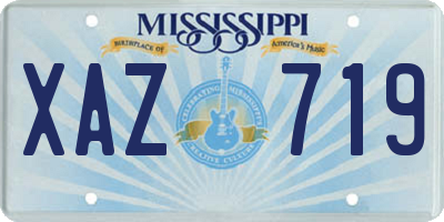 MS license plate XAZ719