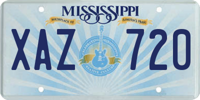 MS license plate XAZ720
