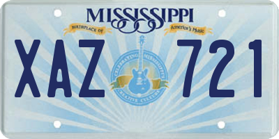 MS license plate XAZ721