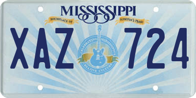 MS license plate XAZ724