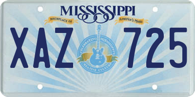MS license plate XAZ725