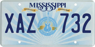 MS license plate XAZ732