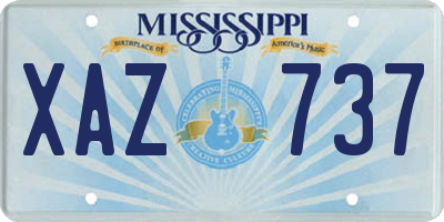 MS license plate XAZ737