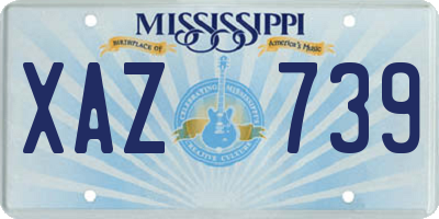 MS license plate XAZ739