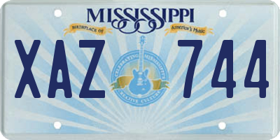 MS license plate XAZ744