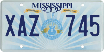 MS license plate XAZ745