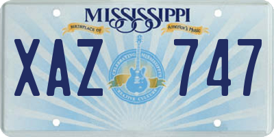 MS license plate XAZ747