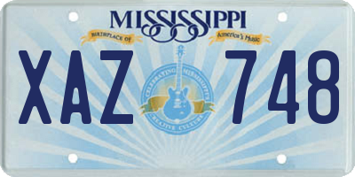 MS license plate XAZ748