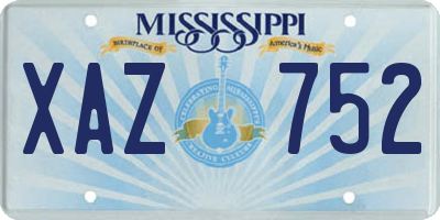 MS license plate XAZ752