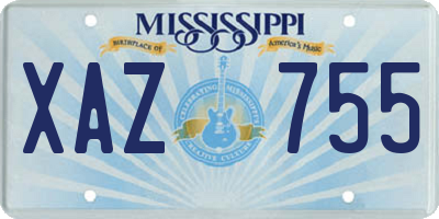 MS license plate XAZ755