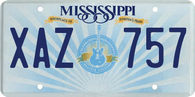 MS license plate XAZ757