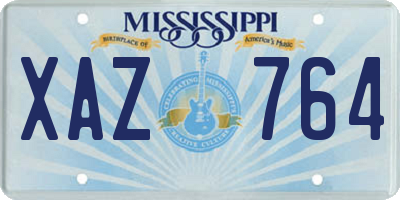 MS license plate XAZ764