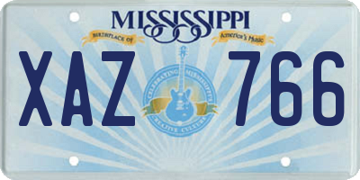MS license plate XAZ766