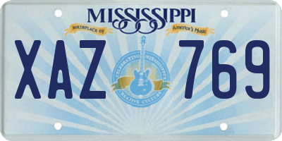 MS license plate XAZ769