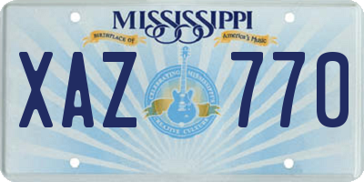 MS license plate XAZ770