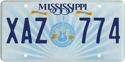MS license plate XAZ774