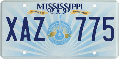 MS license plate XAZ775