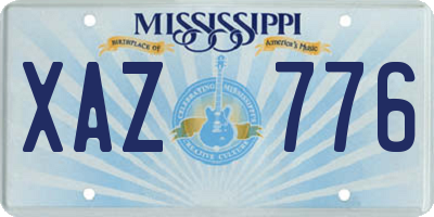 MS license plate XAZ776