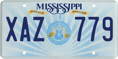 MS license plate XAZ779