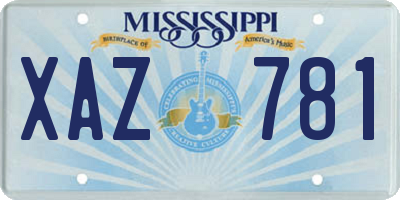 MS license plate XAZ781
