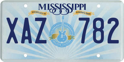 MS license plate XAZ782