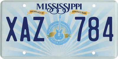 MS license plate XAZ784