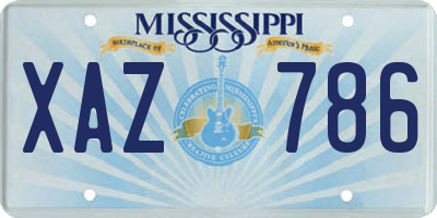 MS license plate XAZ786
