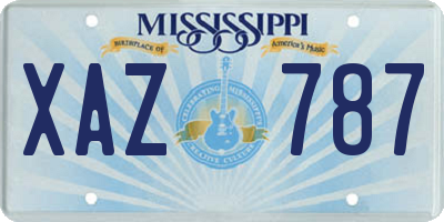 MS license plate XAZ787