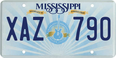 MS license plate XAZ790