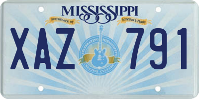 MS license plate XAZ791