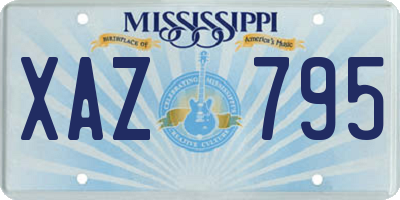 MS license plate XAZ795