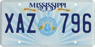 MS license plate XAZ796