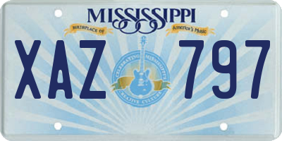 MS license plate XAZ797