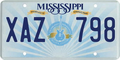 MS license plate XAZ798