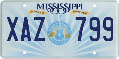 MS license plate XAZ799
