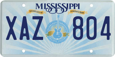 MS license plate XAZ804