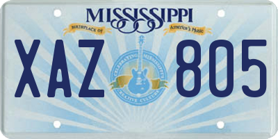 MS license plate XAZ805