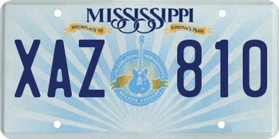 MS license plate XAZ810