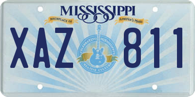 MS license plate XAZ811