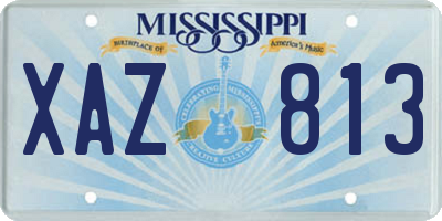 MS license plate XAZ813