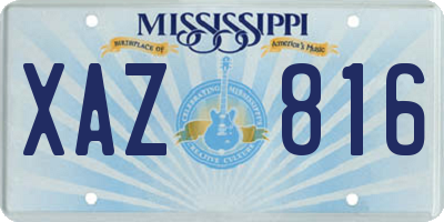 MS license plate XAZ816