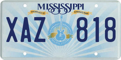 MS license plate XAZ818