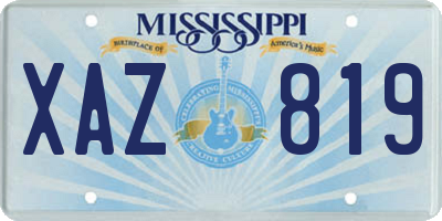 MS license plate XAZ819