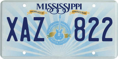 MS license plate XAZ822
