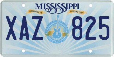 MS license plate XAZ825