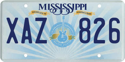 MS license plate XAZ826